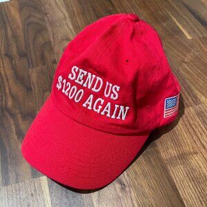 Men's Red and White Hat